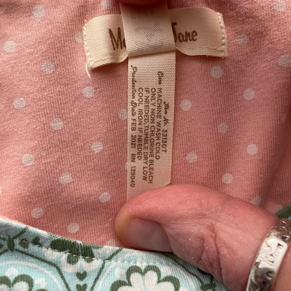 Matilda Jane Tunic Top. Pear/Apple Design. Peach, Sage, and Aqua Colors. Size 4. - Picture 8 of 9